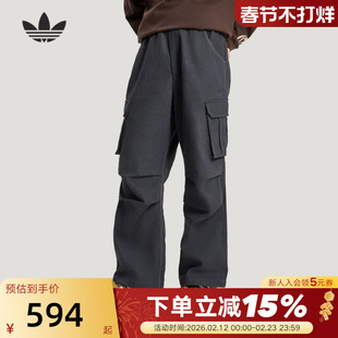 adidas阿迪达斯三叶草工装风多口袋运动裤2026春男通勤长裤KR5043