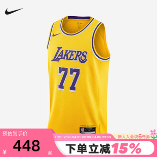 NIKE耐克男子背心NBA篮球运动无袖 741 T恤洛杉矶湖人队球衣DN2009