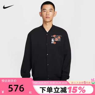 NIKE耐克男子美式 CLUB NBA图案印花外套HV9298 010 篮球夹克春新款