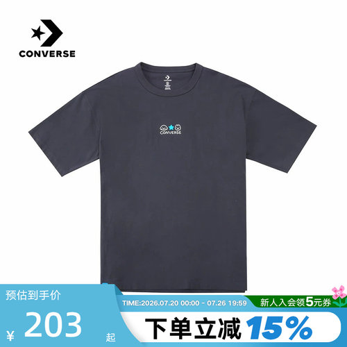 Converse匡威26夏新品男女休闲运动短袖宽松透气T恤衫 UCK176-GDA