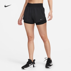 NIKE耐克女裤夏季运动训练速干透气中腰二合一跑步短裤DX6013-010