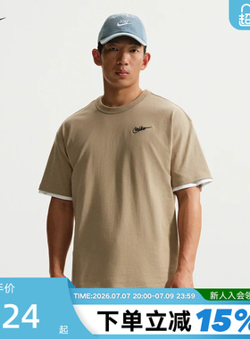 NIKE耐克男短袖夏季新款背部图案上衣棉质透气运动T恤IV2639-247