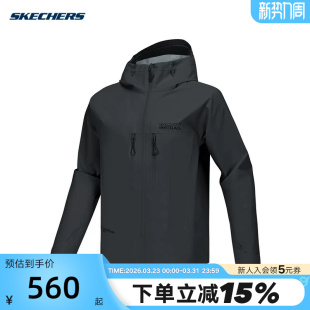 053B P125M002 Skechers斯凯奇春男士 防泼水防风舒适连帽外套