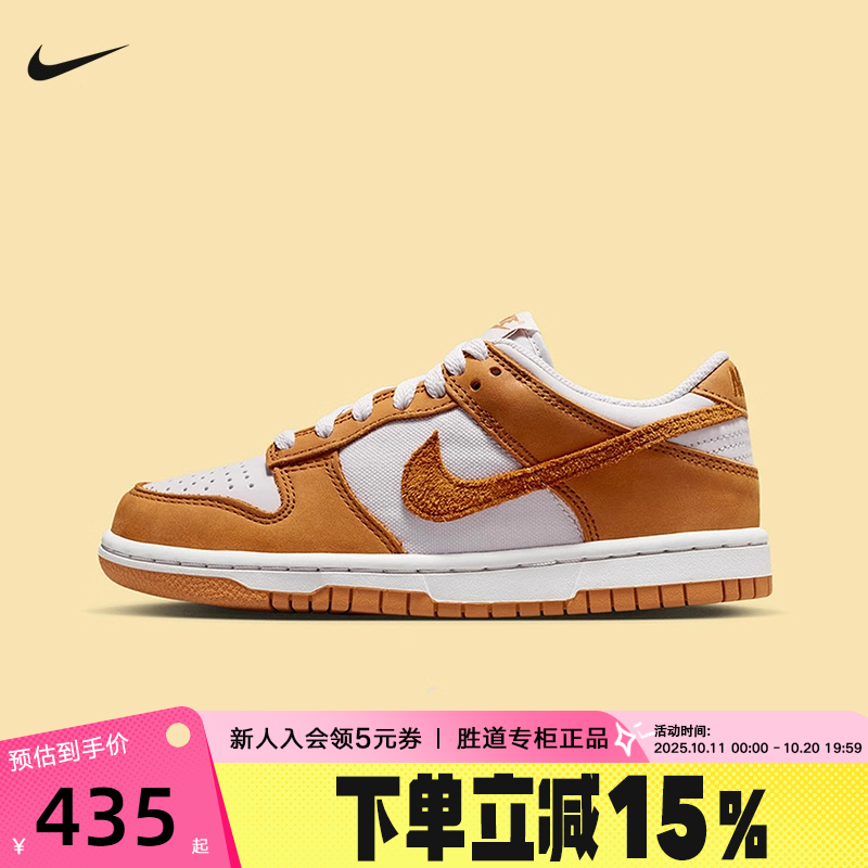 Nike耐克男女童鞋Dunk低帮运动鞋滑板鞋轻便复古篮球鞋HQ9293-001