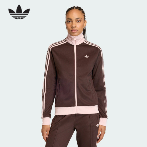 adidas阿迪达斯三叶草漏斗领TRACK TOP夹克春女针织外套 KD3742