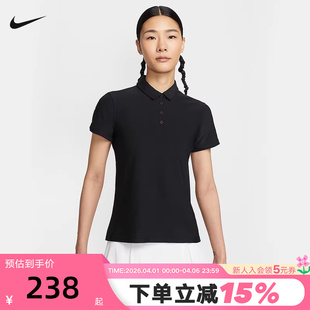 NIKE耐克女子短袖 夏新款 透气高尔夫翻领运动T恤FQ1575 010 POLO衫