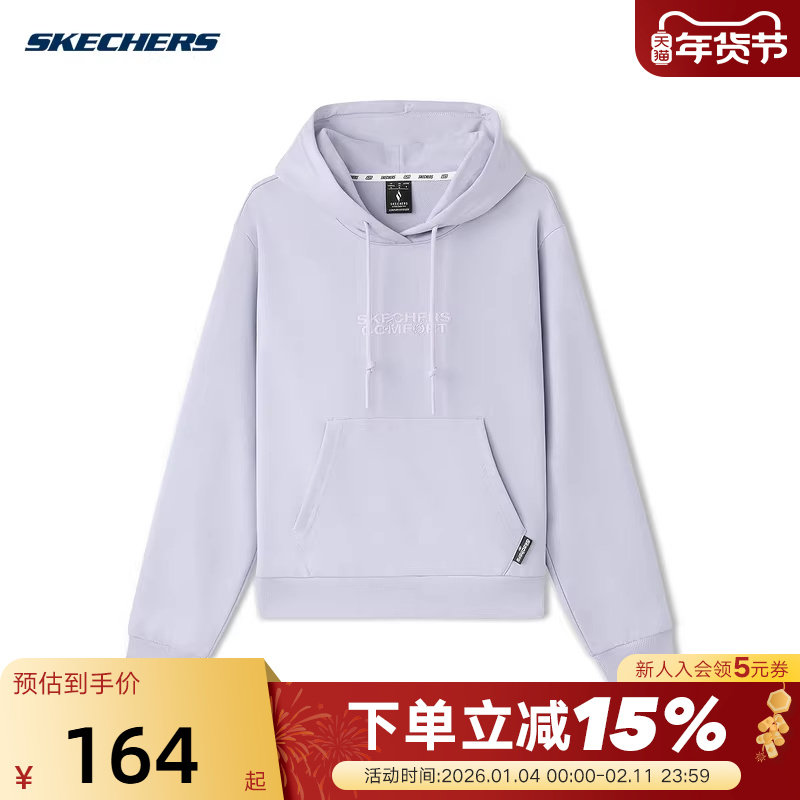Skechers斯凯奇秋季新款套头连帽女子袋鼠口袋卫衣 L325W013/02N4,运动服/休闲服装,运动卫衣/套头衫,淘宝优惠券,粉丝福利购,淘宝优惠卷