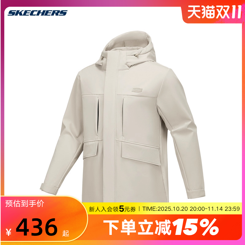 Skechers斯凯奇男女25春夏防风立领宽松百搭外套 P424M122/027B