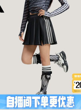 adidas阿迪达斯三条纹舞动系列裙裤2026春女Dance短裙子 KR7605