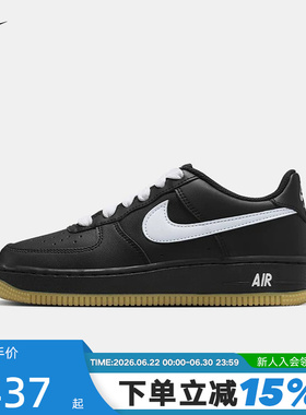 Nike耐克女鞋Air Force 1黑色白勾空军一号运动鞋板鞋HQ1911-001