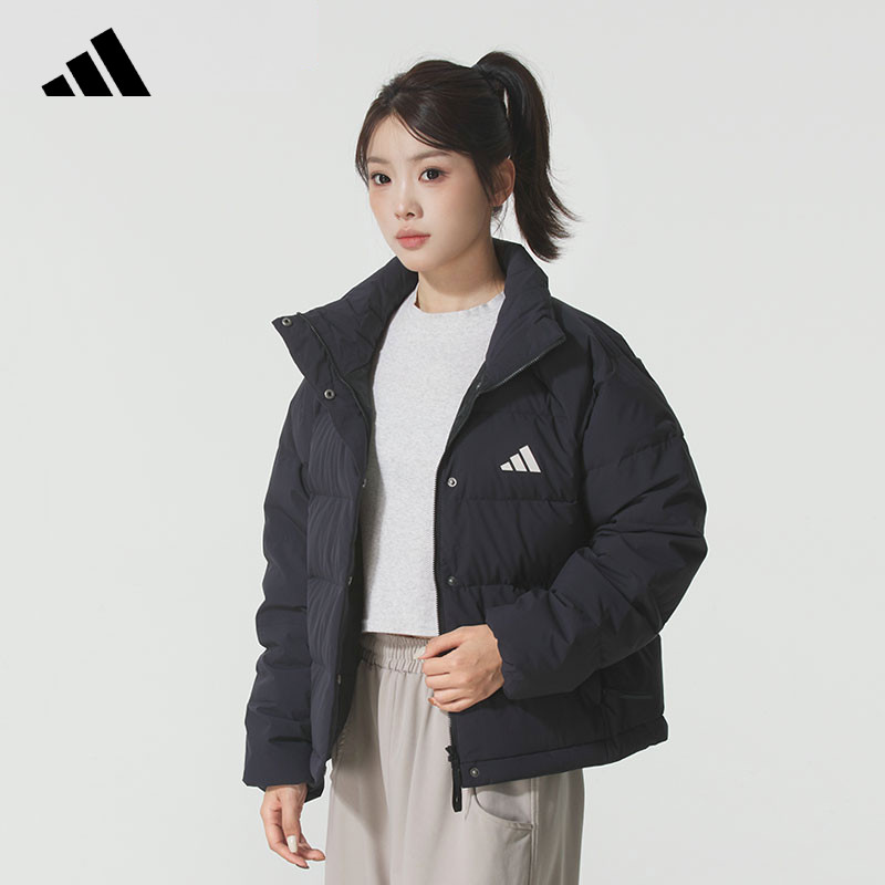 adidas阿迪达斯拒水防风短款鸭绒羽绒服秋女夹克外套 KH39