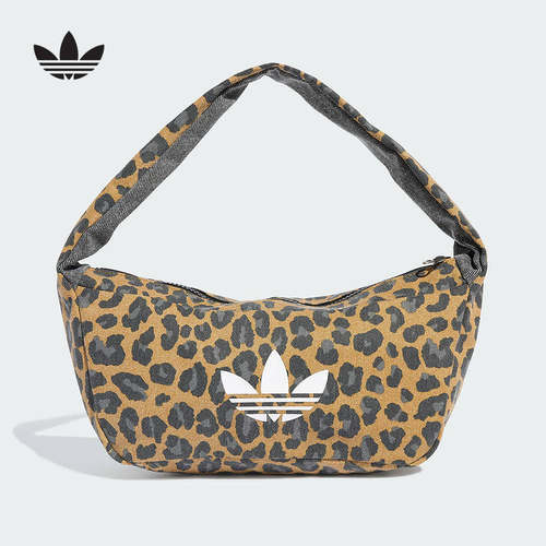 adidas阿迪达斯三叶草猎豹印花慵懒挎包春秋女小巧单肩包JX3198