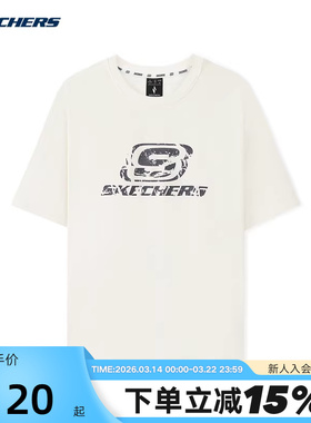 Skechers斯凯奇夏男女同款透气休闲针织短袖T恤衫L225U058/0074