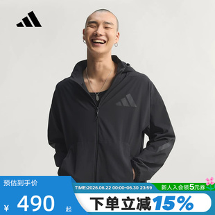 adidas阿迪达斯ZNE黑标制服拒水凉感外套春男连帽梭织夹克 KD8494