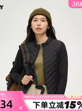 PONY波尼秋冬新品女款白鸭绒轻盈保暖羽绒服244W2OF33BK