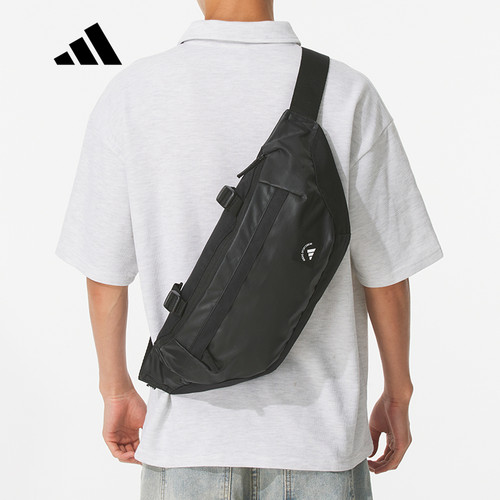 adidas阿迪达斯骑行包胸包秋男女清风面料腰包斜挎包 KC0250
