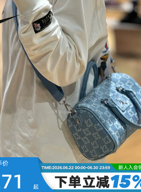 Jordan耐克单肩包男包女包满印花复古牛仔运动包手拎包IZ8440-412