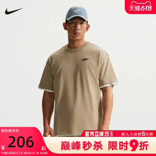 NIKE耐克男短袖夏季新款背部图案上衣棉质透气运动T恤IV2639-247