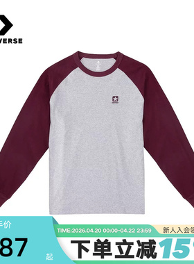 Converse匡威26春男女情侣款长袖T恤时尚撞色圆领上衣 UCJ438-G59