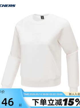 斯凯奇秋女士圆领百搭长袖卫衣休闲运动打底衫P425W075/0074