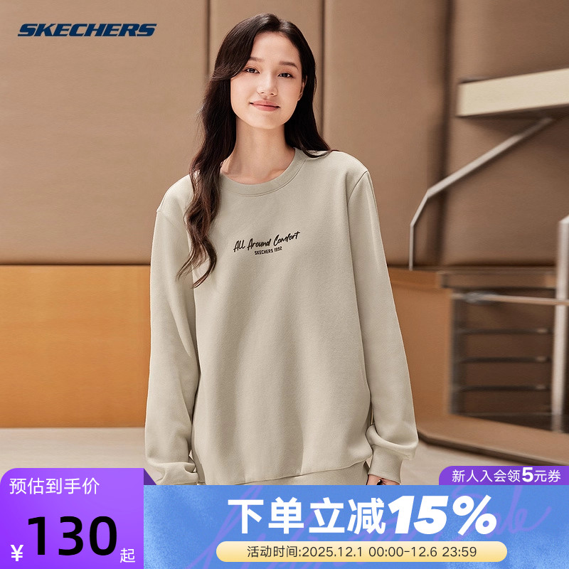 Skechers斯凯奇男女秋冬加绒保暖休闲卫衣套头衫 L424U100/0046
