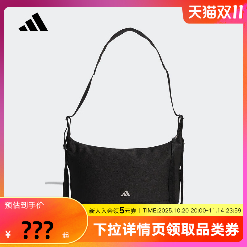 adidas阿迪达斯单肩包简约拎包2025冬女黑色时尚斜挎包 KT0850