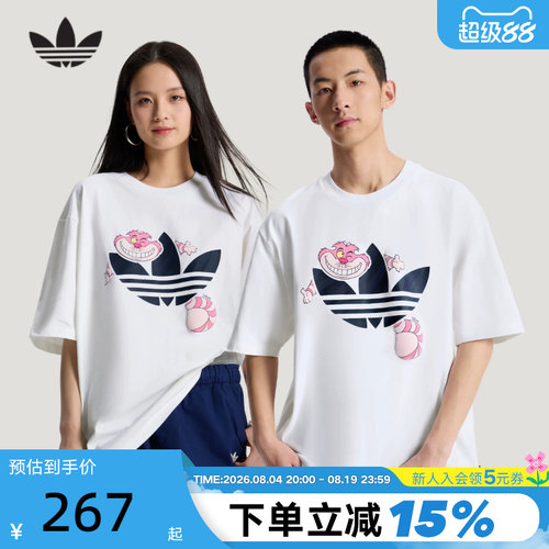 adidas阿迪达斯三叶草迪士尼联名半袖2026夏中性短袖T恤 KY8305
