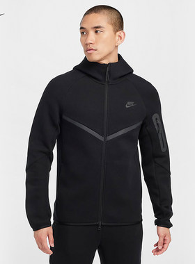 NIKE耐克连帽外套男装春秋新款运动服黑色跑步针织夹克HV0950-010
