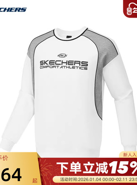 Skechers斯凯奇春男女休闲卫衣针织圆领套头衫P424U013/0019