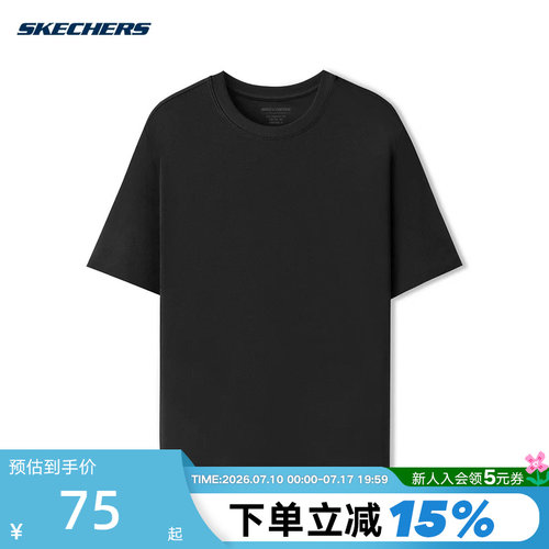 Skechers斯凯奇26夏季舒适圆领女运动短袖休闲百搭T恤衫 L225W245