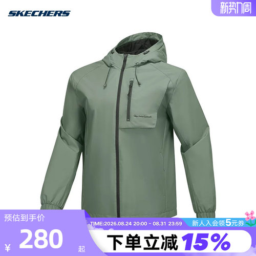Skechers斯凯奇夏男女同款运动休闲户外连帽外套 P125U001/035Z