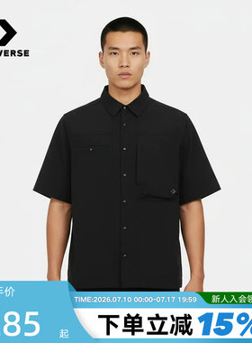 Converse匡威男翻领短袖时尚宽松潮流百搭休闲衬衫 MCJ756-GHM