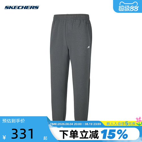 Skechers斯凯奇男士休闲长裤收脚束口柔软针织长裤 P126M017/006L
