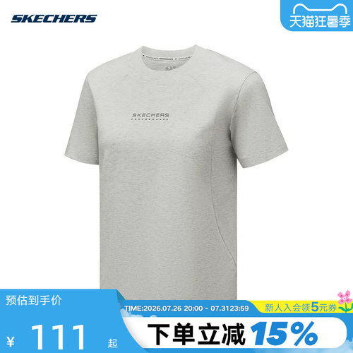 Skechers斯凯奇夏女士舒适休闲透气圆领短袖T恤 P325W075/0248