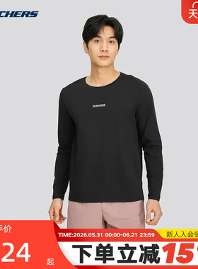 Skechers斯凯奇男运动休闲圆领透气针织长袖T恤衫 P225M143/0018