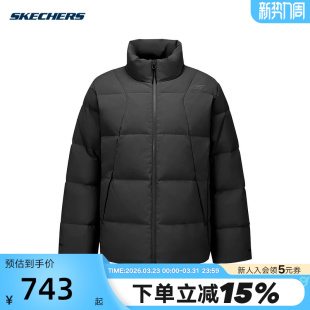 Skechers斯凯奇男子保暖百搭防泼水羽绒服外套P425M020 0018