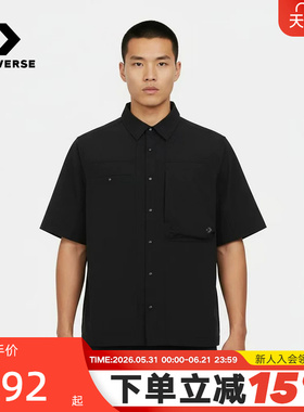 Converse匡威男翻领短袖时尚宽松潮流百搭休闲衬衫 MCJ756-GHM