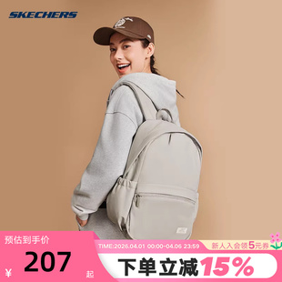 Skechers斯凯奇大容量防泼水双肩包男女休闲背包 03WH P325U014