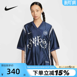 410 宽松蕾丝印花运动T恤II1939 NIKE耐克女子复古风短袖 球衣夏季