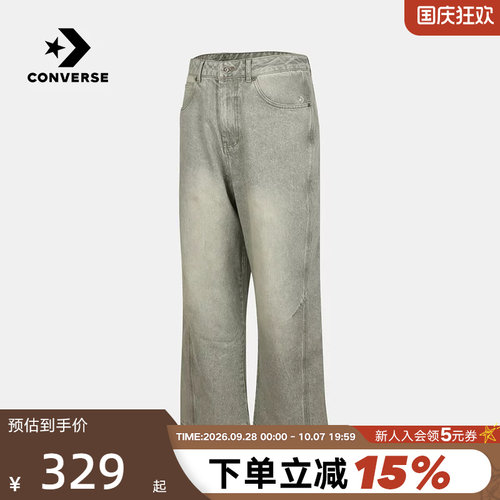 Converse匡威2026秋男牛仔裤运动休闲宽松直筒梭织长裤MCK167-FGH