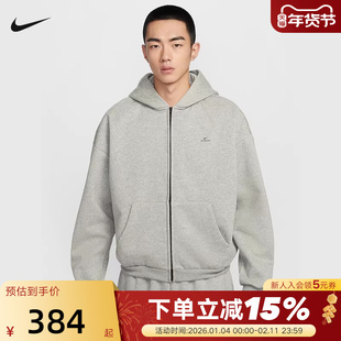 耐克男子篮球连帽衫春新款THERMA-FIT宽松加绒保暖卫衣IO3690-063