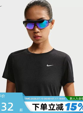 NIKE耐克夏季新款女轻薄透气运动健身短袖短款修身T恤 IF1681-010