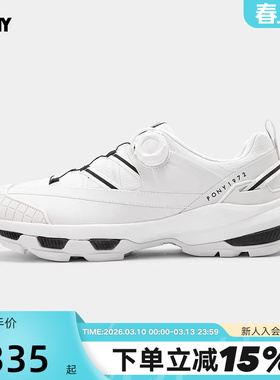 PONY1972波尼男鞋冬季低帮旋钮耐磨舒适休闲运动鞋 244M1GA01RW