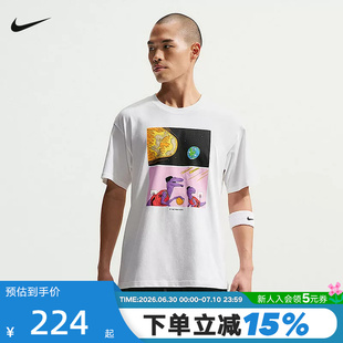 Nike耐克夏新款詹姆斯男子篮球T恤棉质宽松短袖针织衫IH8561-100