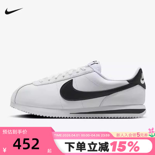 跑步鞋 Nike耐克Classic Cortez白黑复古休闲鞋 简约女鞋 107 DN1791