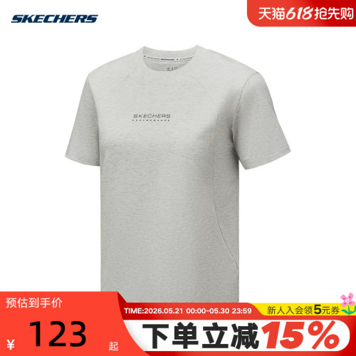 Skechers斯凯奇夏女士舒适休闲透气圆领短袖T恤 P325W075/0248