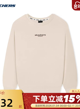 Skechers斯凯奇秋男女舒适运动圆领针织套头卫衣L325U032/001J