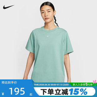 Nike耐克短袖女夏季宽松休闲刺绣LOGO小标棉质圆领T恤FD4150-017