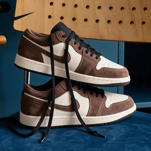 【预售】Jordan耐克AJ1白棕男鞋低帮复古篮球鞋休闲鞋553558-200