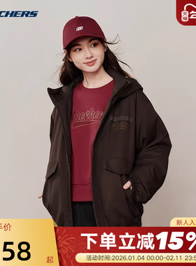 Skechers斯凯奇26新年款男女同款秋冬宽松棉服外套 L126U002/05U5